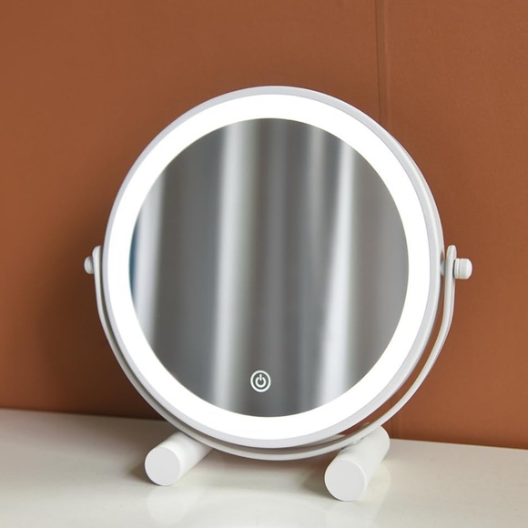 YEKKOPT Travel Vanity Mirror with Lights, 8" Small LED Makeup Mirror with Lights - Picture 1 of 6